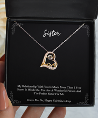 Load image into Gallery viewer, To My Sister Gifts, Perfect Sister For Me, Love Dancing Necklace For Women, Valentines Day Jewelry Gifts From Sister
