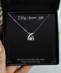 Load image into Gallery viewer, To My Sister Gifts, Awesome Sister, Wishbone Dancing Necklace For Women, Valentines Day Jewelry Gifts From Sister
