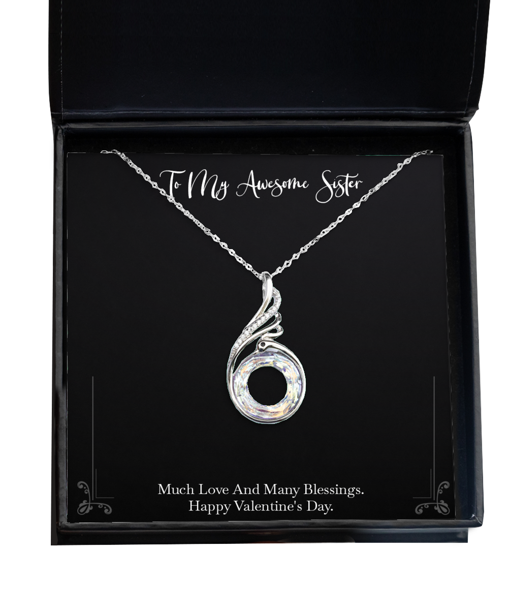 To My Sister Gifts, Awesome Sister, Rising Phoenix Necklace For Women, Valentines Day Jewelry Gifts From Sister