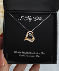 Load image into Gallery viewer, To My Sister Gifts, Inside And Out, Love Dancing Necklace For Women, Valentines Day Jewelry Gifts From Sister
