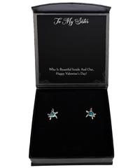 Load image into Gallery viewer, To My Sister Gifts, Inside And Out, Opal Turtle Earrings For Women, Valentines Day Jewelry Gifts From Sister
