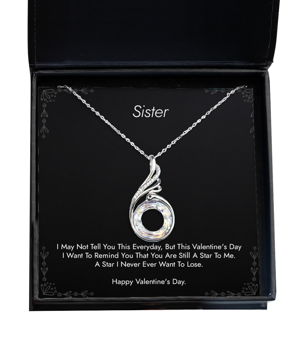 To My Sister Gifts, You Are A Star, Rising Phoenix Necklace For Women, Valentines Day Jewelry Gifts From Sister