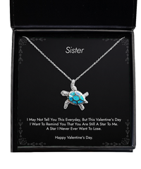 Load image into Gallery viewer, To My Sister Gifts, You Are A Star, Opal Turtle Necklace For Women, Valentines Day Jewelry Gifts From Sister
