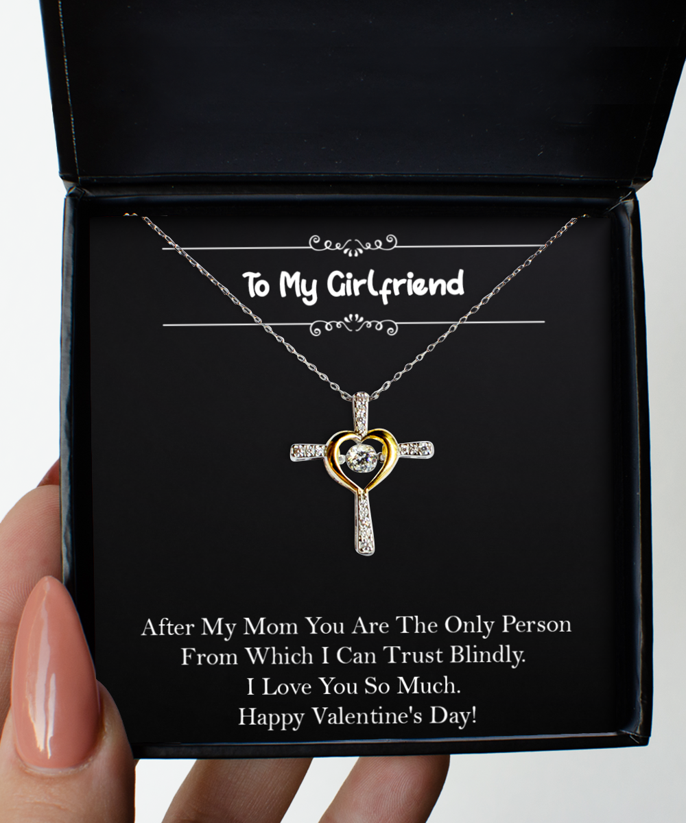 To My Girlfriend, I Love You So, Cross Dancing Necklace For Women, Valentines Day Gifts From Boyfriend