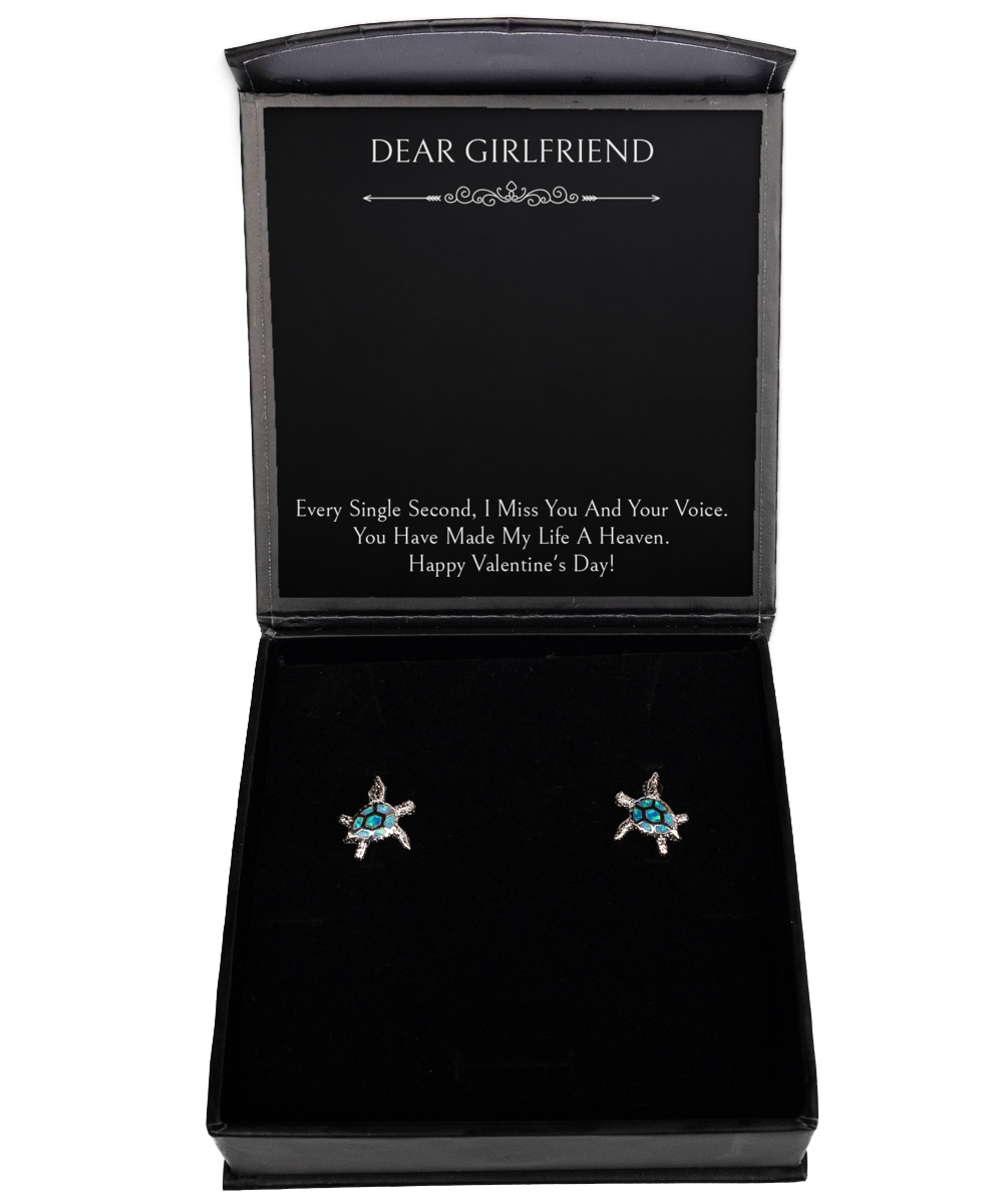 To My Girlfriend, I Miss You, Opal Turtle Earrings For Women, Valentines Day Gifts From Boyfriend