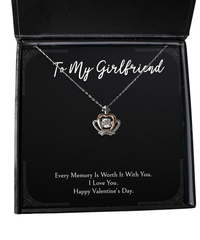 Load image into Gallery viewer, To My Girlfriend, Every Memory, Crown Pendant Necklace For Women, Valentines Day Gifts From Boyfriend
