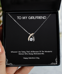 Load image into Gallery viewer, To My Girlfriend, Always Motivated, Wishbone Dancing Necklace For Women, Valentines Day Gifts From Boyfriend
