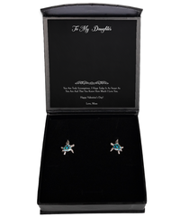 Load image into Gallery viewer, To My Daughter  Gifts, As Sweet As You Are, Opal Turtle Earrings For Women, Valentines Day Jewelry Gifts From Mom
