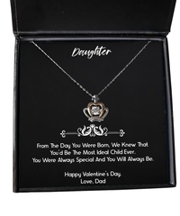Load image into Gallery viewer, To My Daughter  Gifts, You Were Always Special, Crown Pendant Necklace For Women, Valentines Day Jewelry Gifts From Dad

