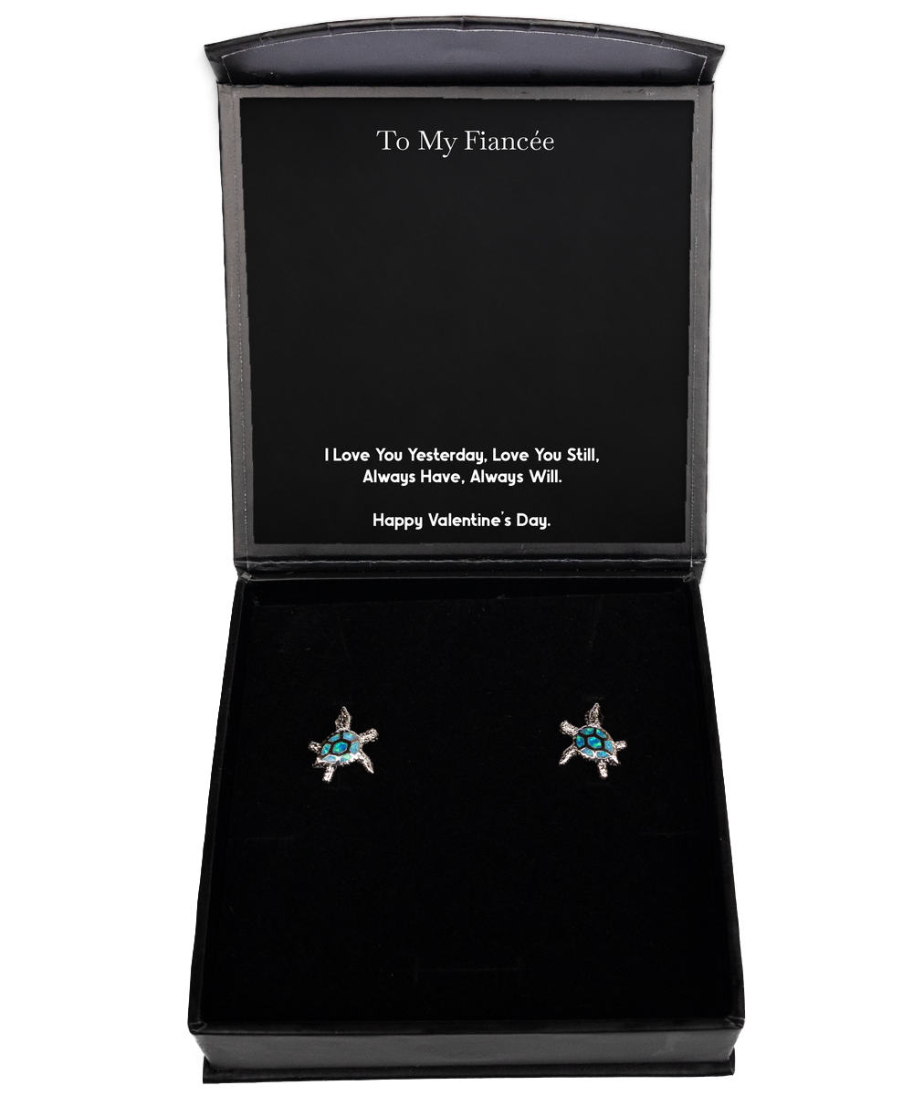 To My Fiancée, Love You Still, Opal Turtle Earrings For Women, Valentines Day Gifts From Fiancé