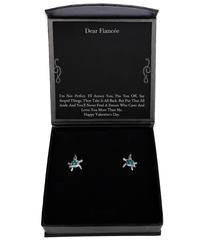 Load image into Gallery viewer, To My Fiancée Gifts, I&#39;m Not Perfect, Opal Turtle Earrings For Women, Valentines Day Jewelry Gifts From Fiancé
