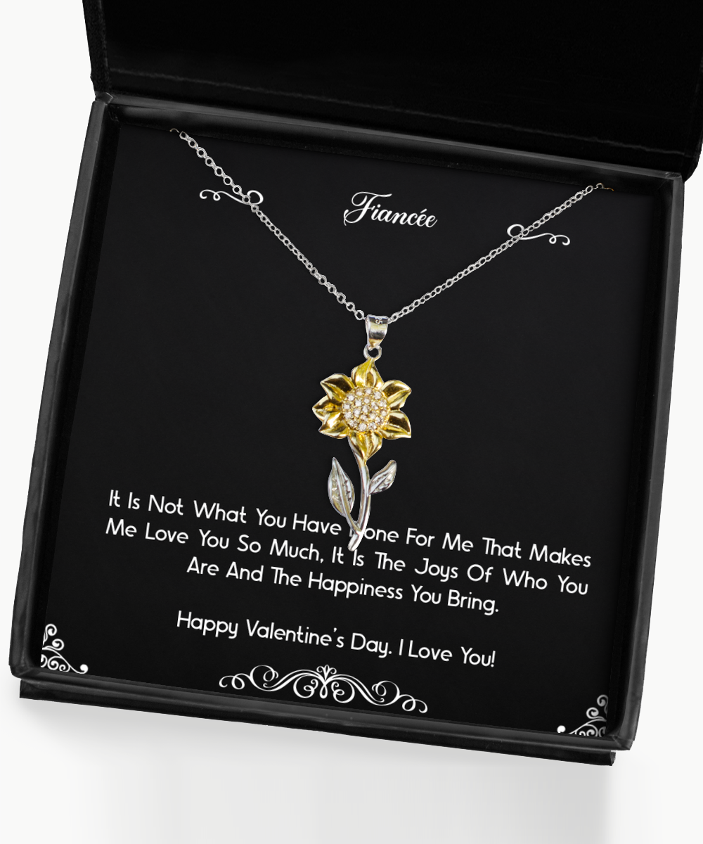 To My Fiancée, Love You So Much, Sunflower Pendant Necklace For Women, Valentines Day Gifts From Fiancé