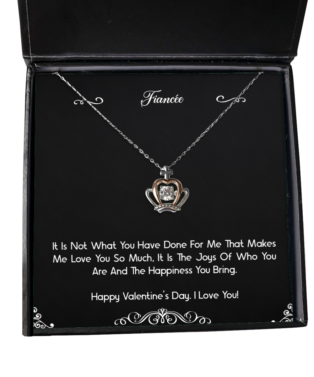 To My Fiancée, Love You So Much, Crown Pendant Necklace For Women, Valentines Day Gifts From Fiancé