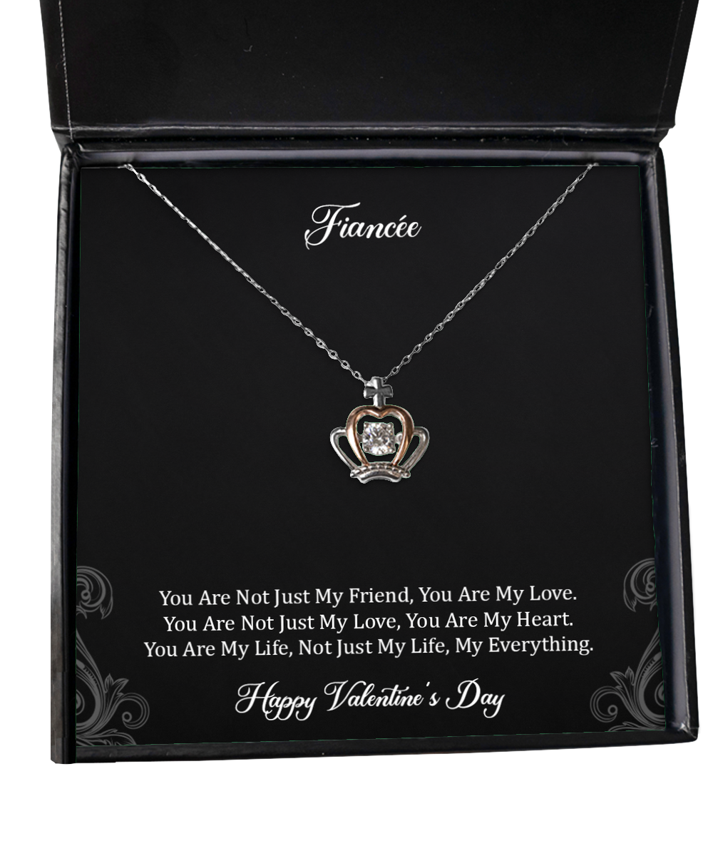 To My Fiancée, You Are My Love, Crown Pendant Necklace For Women, Valentines Day Gifts From Fiancé
