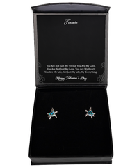 Load image into Gallery viewer, To My Fiancée, You Are My Love, Opal Turtle Earrings For Women, Valentines Day Gifts From Fiancé
