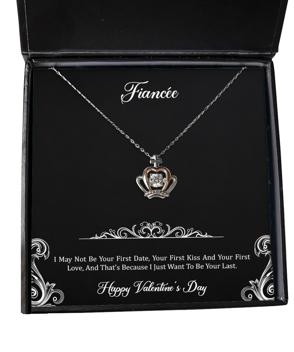 To My Fiancée, Your First Love, Crown Pendant Necklace For Women, Valentines Day Gifts From Fiancé