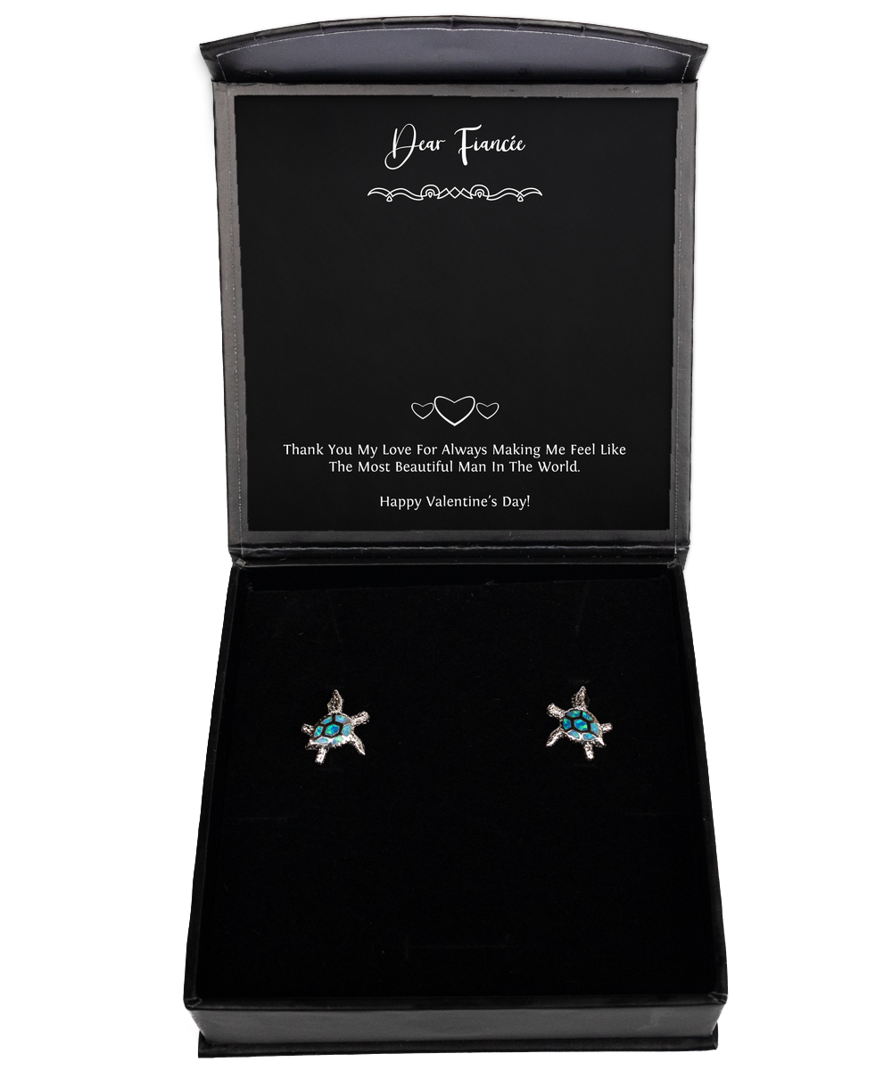 To My Fiancée, Thank You, Opal Turtle Earrings For Women, Valentines Day Gifts From Fiancé