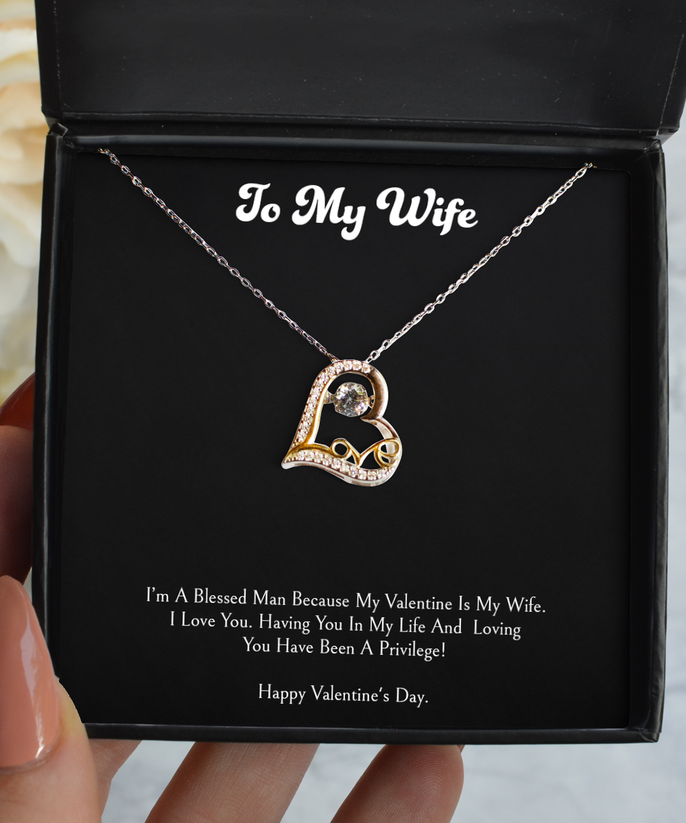 To My Wife, Having You In My Life, Love Dancing Necklace For Women, Valentines Day Gifts From Husband