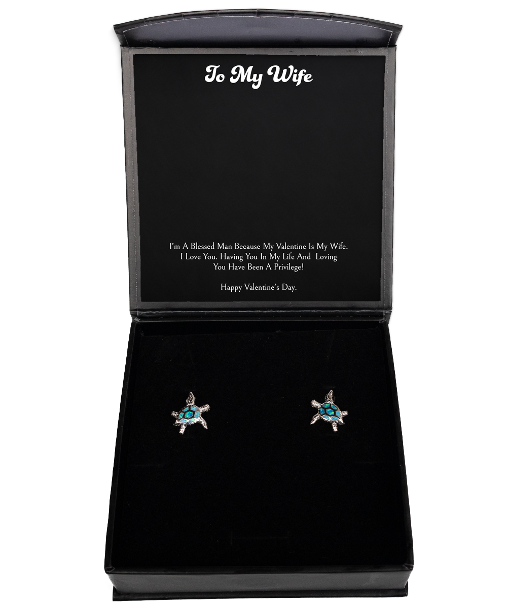 To My Wife, Having You In My Life, Opal Turtle Earrings For Women, Valentines Day Gifts From Husband