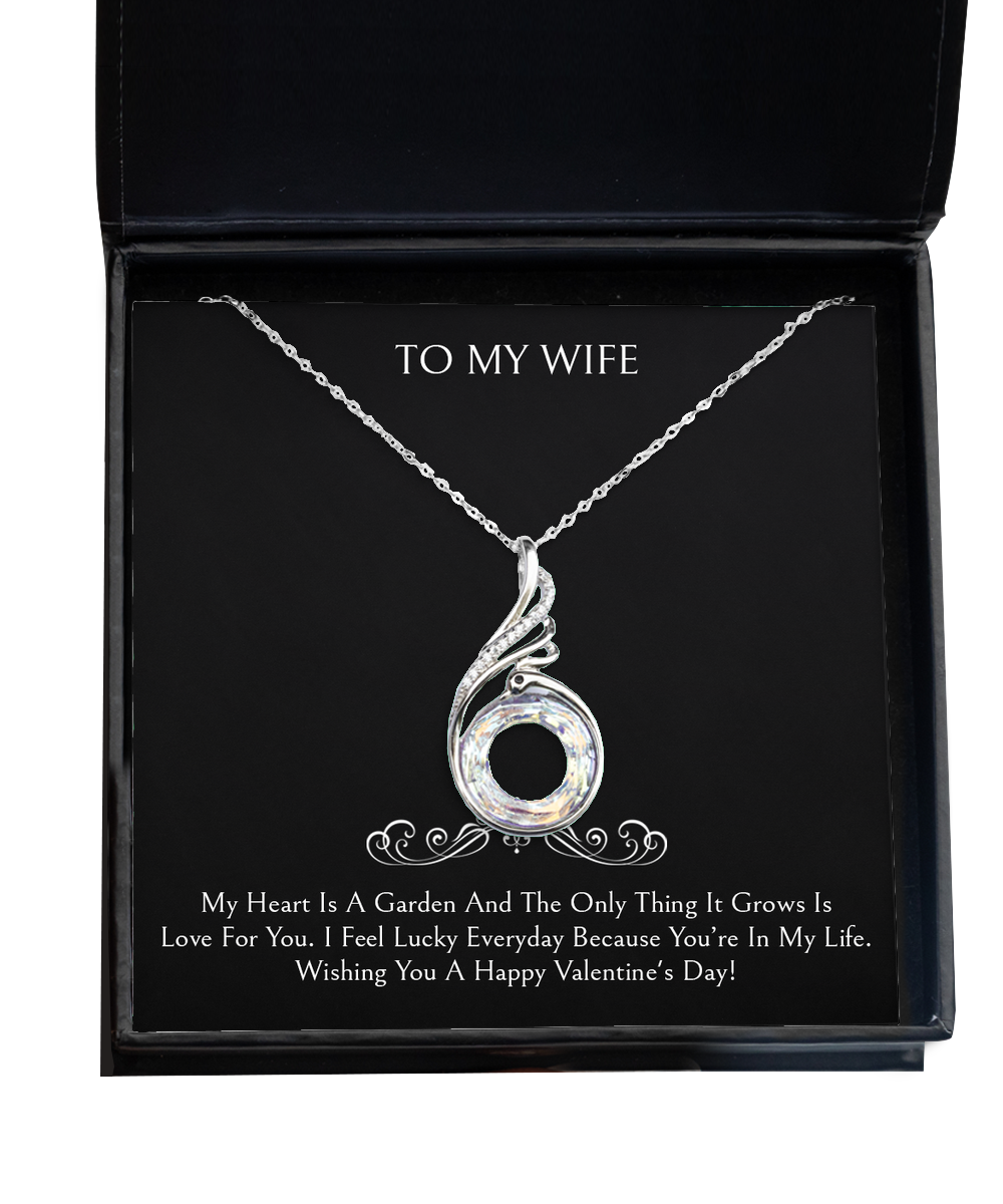 To My Wife, I Feel Lucky, Rising Phoenix Necklace For Women, Valentines Day Gifts From Husband