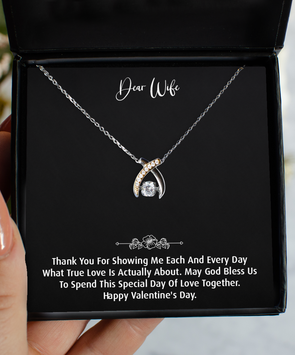 To My Wife, This Special Day, Wishbone Dancing Necklace For Women, Valentines Day Gifts From Husband