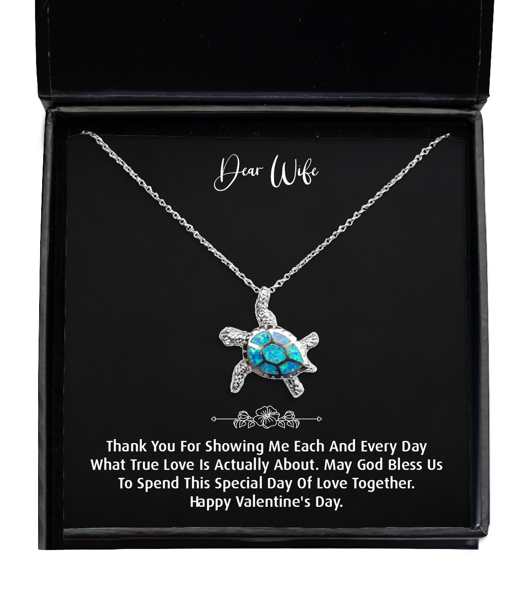 To My Wife, This Special Day, Opal Turtle Necklace For Women, Valentines Day Gifts From Husband