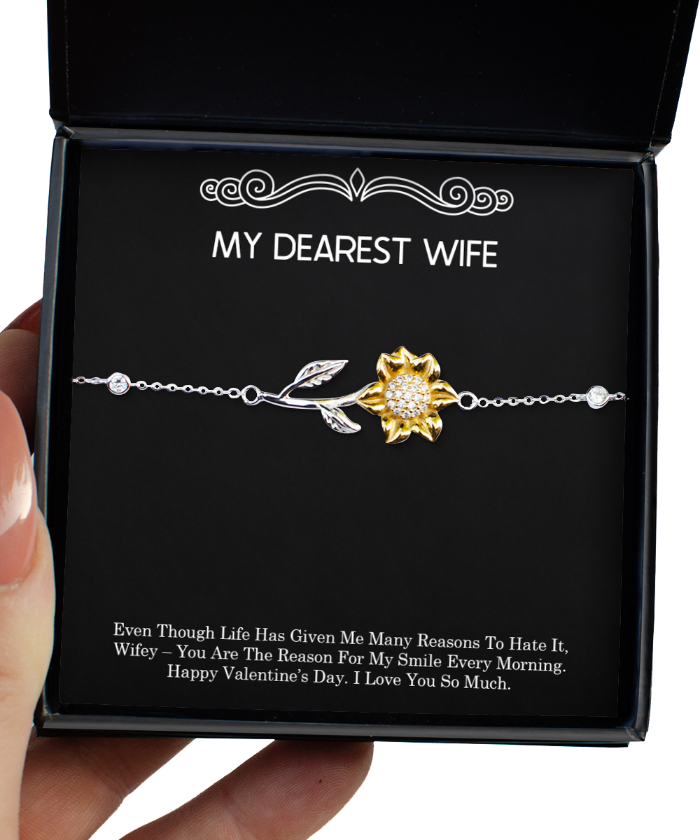 To My Wife, You Are The Reason, Sunflower Bracelet For Women, Valentines Day Gifts From Husband
