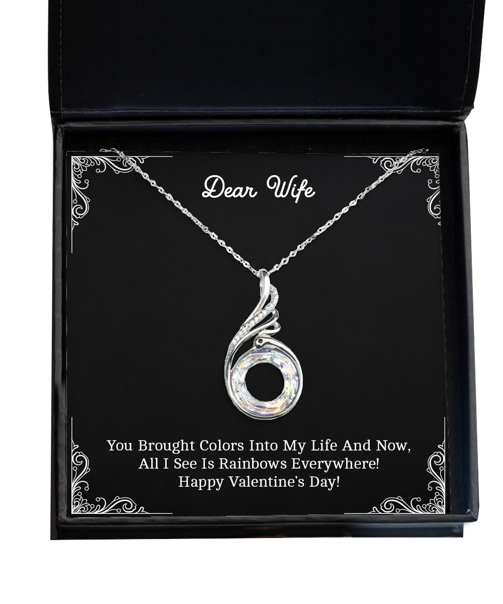 To My Wife, My Life, Rising Phoenix Necklace For Women, Valentines Day Gifts From Husband