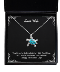 Load image into Gallery viewer, To My Wife, My Life, Opal Turtle Necklace For Women, Valentines Day Gifts From Husband
