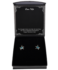 Load image into Gallery viewer, To My Wife, My Life, Opal Turtle Earrings For Women, Valentines Day Gifts From Husband
