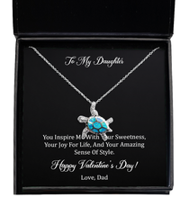 Load image into Gallery viewer, To My Daughter Gifts, Your Amazing, Opal Turtle Necklace For Women, Valentines Day Jewelry Gifts From Dad
