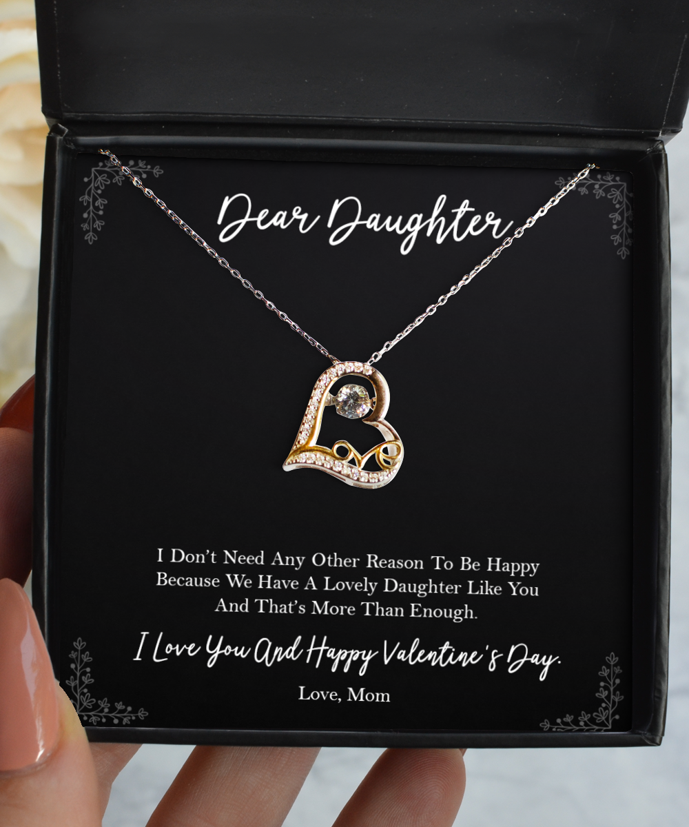 To My Daughter Gifts, A Lovely Daughter, Love Dancing Necklace For Women, Valentines Day Jewelry Gifts From Mom