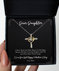 Load image into Gallery viewer, To My Daughter Gifts, A Lovely Daughter, Cross Dancing Necklace For Women, Valentines Day Jewelry Gifts From Mom
