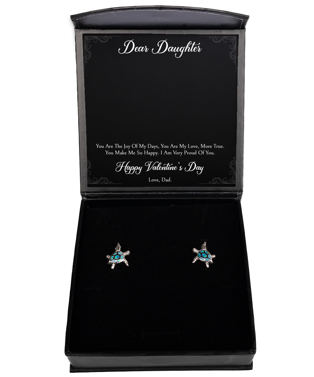 To My Daughter Gifts, You Make Me So Happy, Opal Turtle Earrings For Women, Valentines Day Jewelry Gifts From Dad