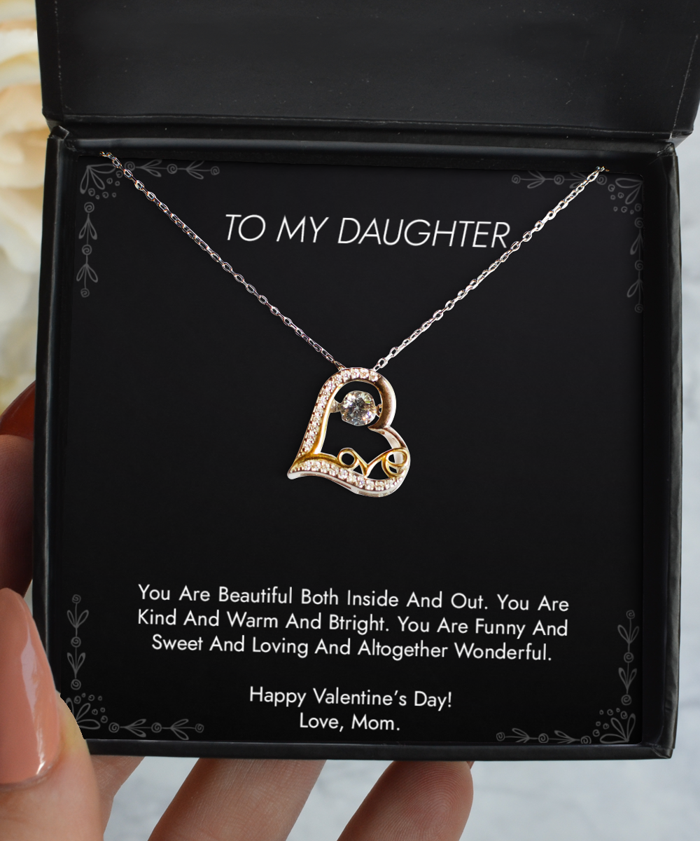 To My Daughter Gifts, You Are Beautiful, Love Dancing Necklace For Women, Valentines Day Jewelry Gifts From Mom