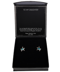 Load image into Gallery viewer, To My Daughter Gifts, You Are Beautiful, Opal Turtle Earrings For Women, Valentines Day Jewelry Gifts From Dad
