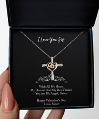 Load image into Gallery viewer, To My Sister Gifts, You are My Angel, Cross Dancing Necklace For Women, Valentines Day Jewelry Gifts From Sister
