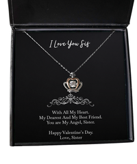 Load image into Gallery viewer, To My Sister Gifts, You are My Angel, Crown Pendant Necklace For Women, Valentines Day Jewelry Gifts From Sister
