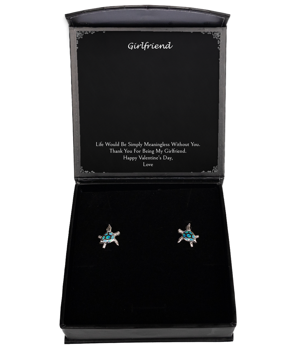 To My Girlfriend, Thank You, Opal Turtle Earrings For Women, Valentines Day Gifts From Boyfriend