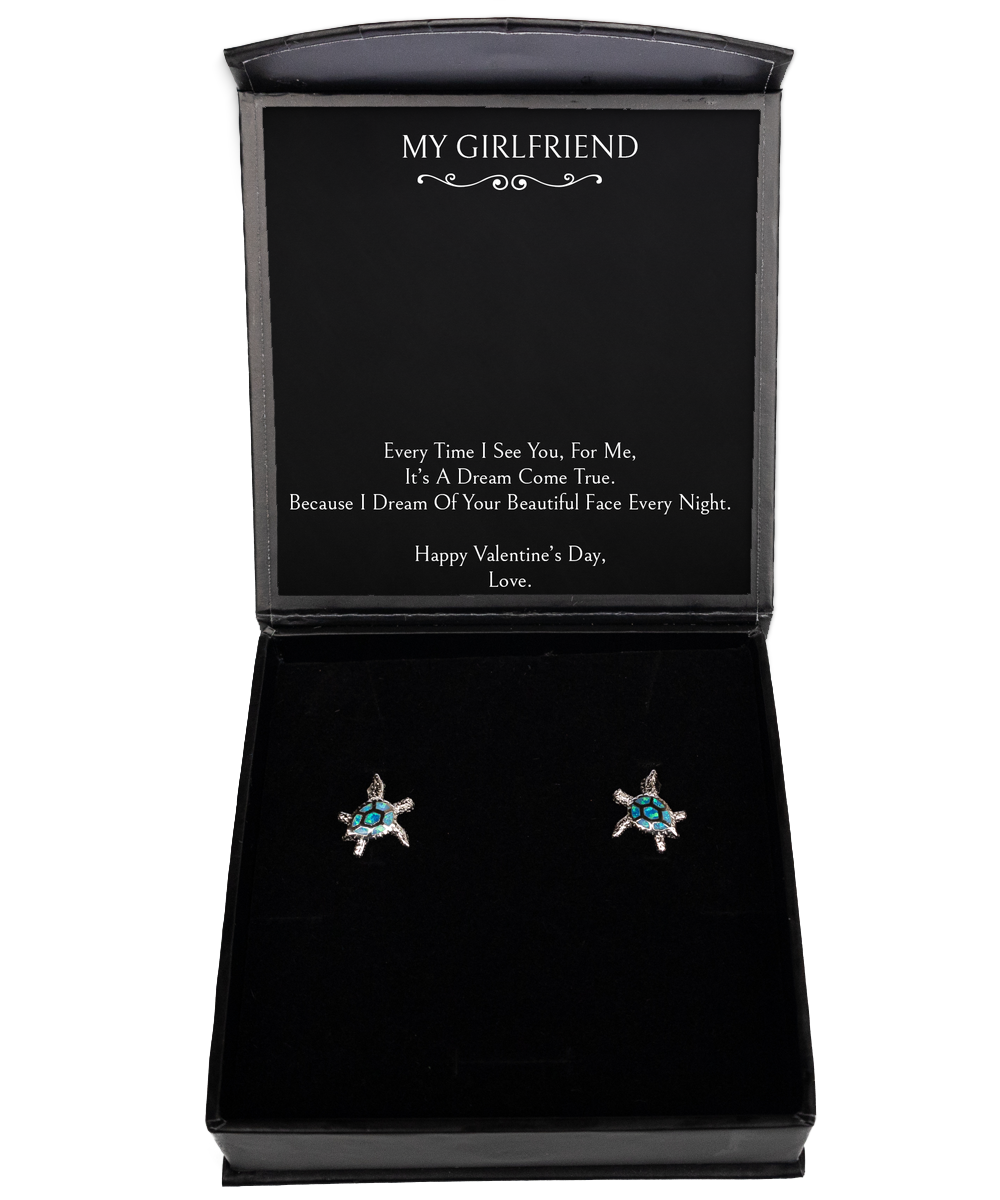 To My Girlfriend, A Dream Come True, Opal Turtle Earrings For Women, Valentines Day Gifts From Boyfriend
