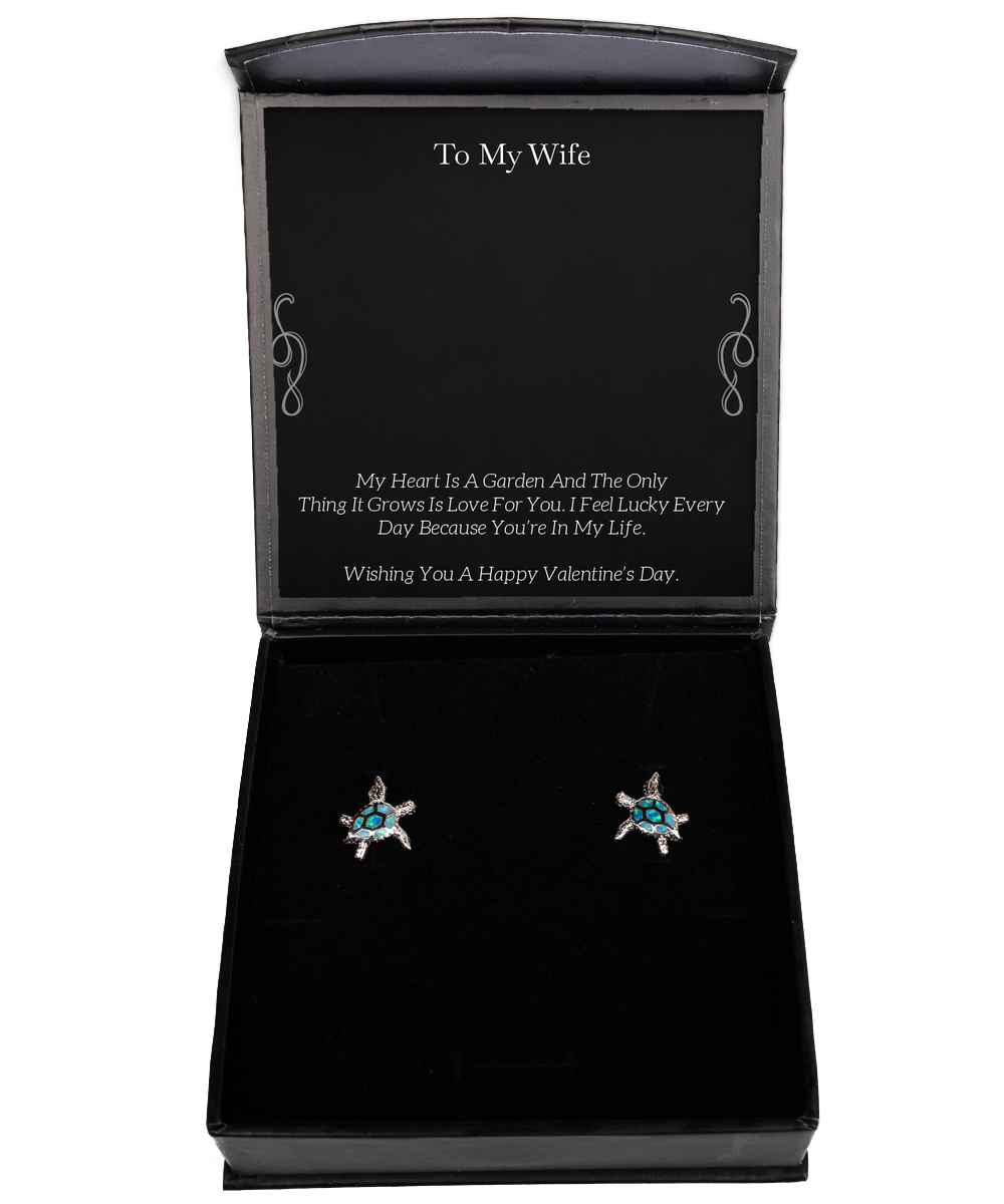 To My Wife, You’re In My Life, Opal Turtle Earrings For Women, Valentines Day Gifts From Husband