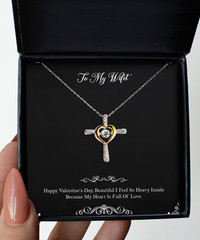 Load image into Gallery viewer, To My Wife, My Heart Is Full, Cross Dancing Necklace For Women, Valentines Day Gifts From Husband
