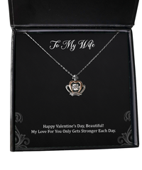 Load image into Gallery viewer, To My Wife, My Love For You, Crown Pendant Necklace For Women, Valentines Day Gifts From Husband

