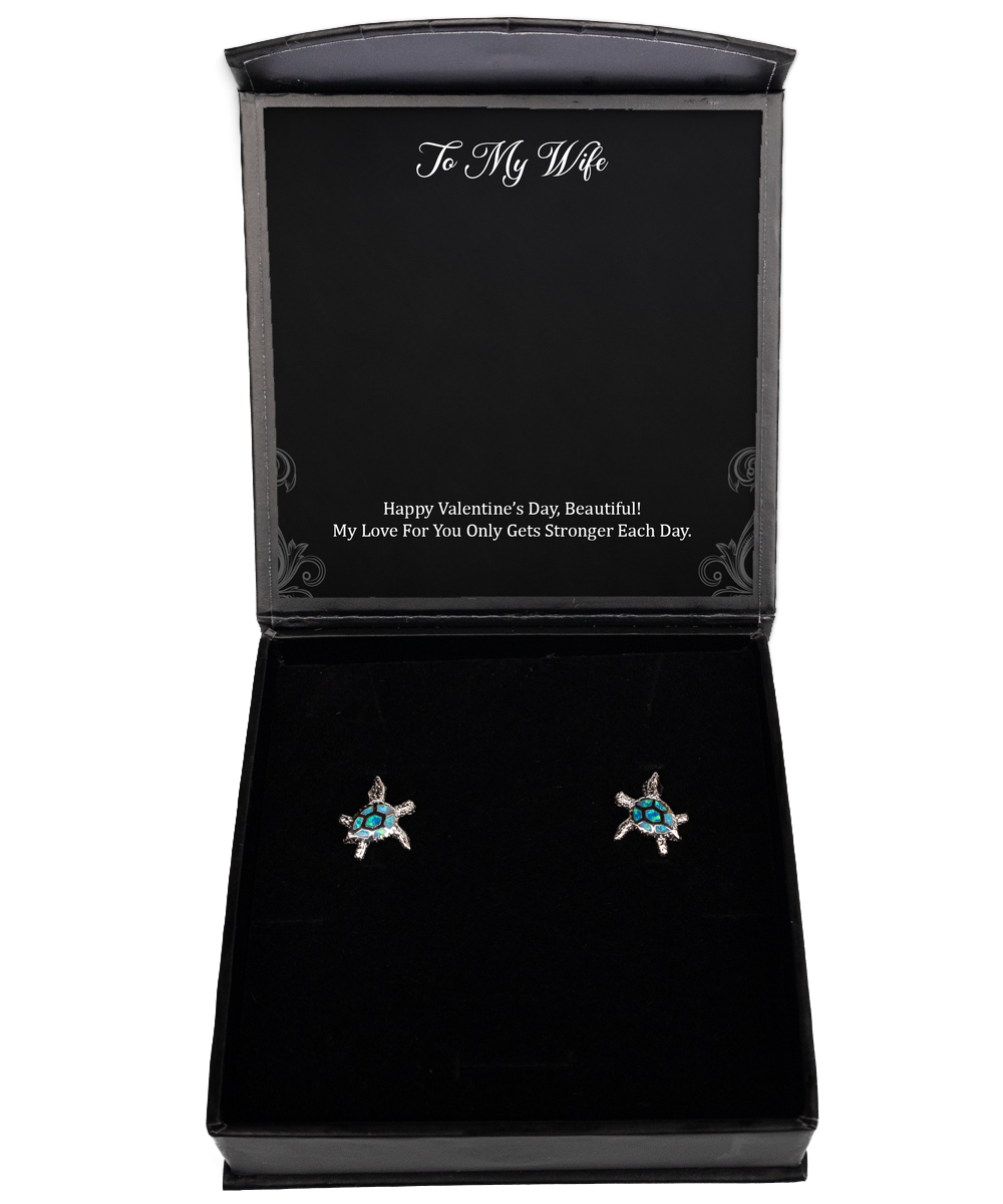 To My Wife, My Love For You, Opal Turtle Earrings For Women, Valentines Day Gifts From Husband