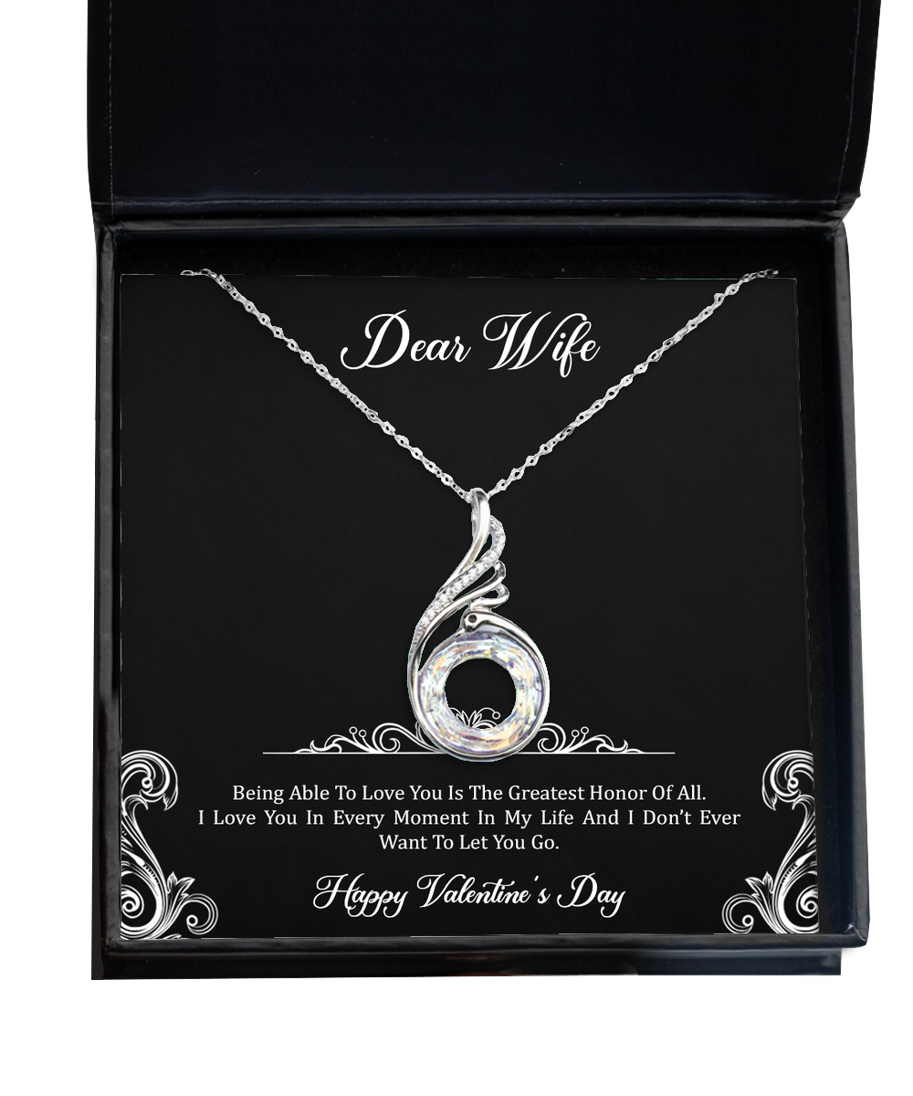 To My Wife, Greatest Honor Of All, Rising Phoenix Necklace For Women, Valentines Day Gifts From Husband