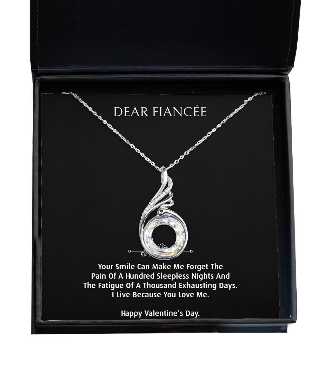 To My Fiancée, Your Smile, Rising Phoenix Necklace For Women, Valentines Day Gifts From Fiancé