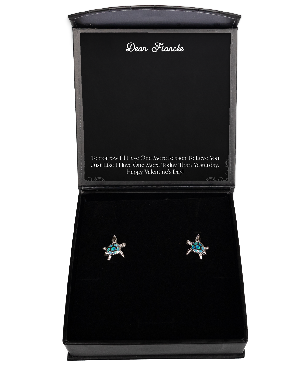 To My Fiancée, To Love You, Opal Turtle Earrings For Women, Valentines Day Gifts From Fiancé