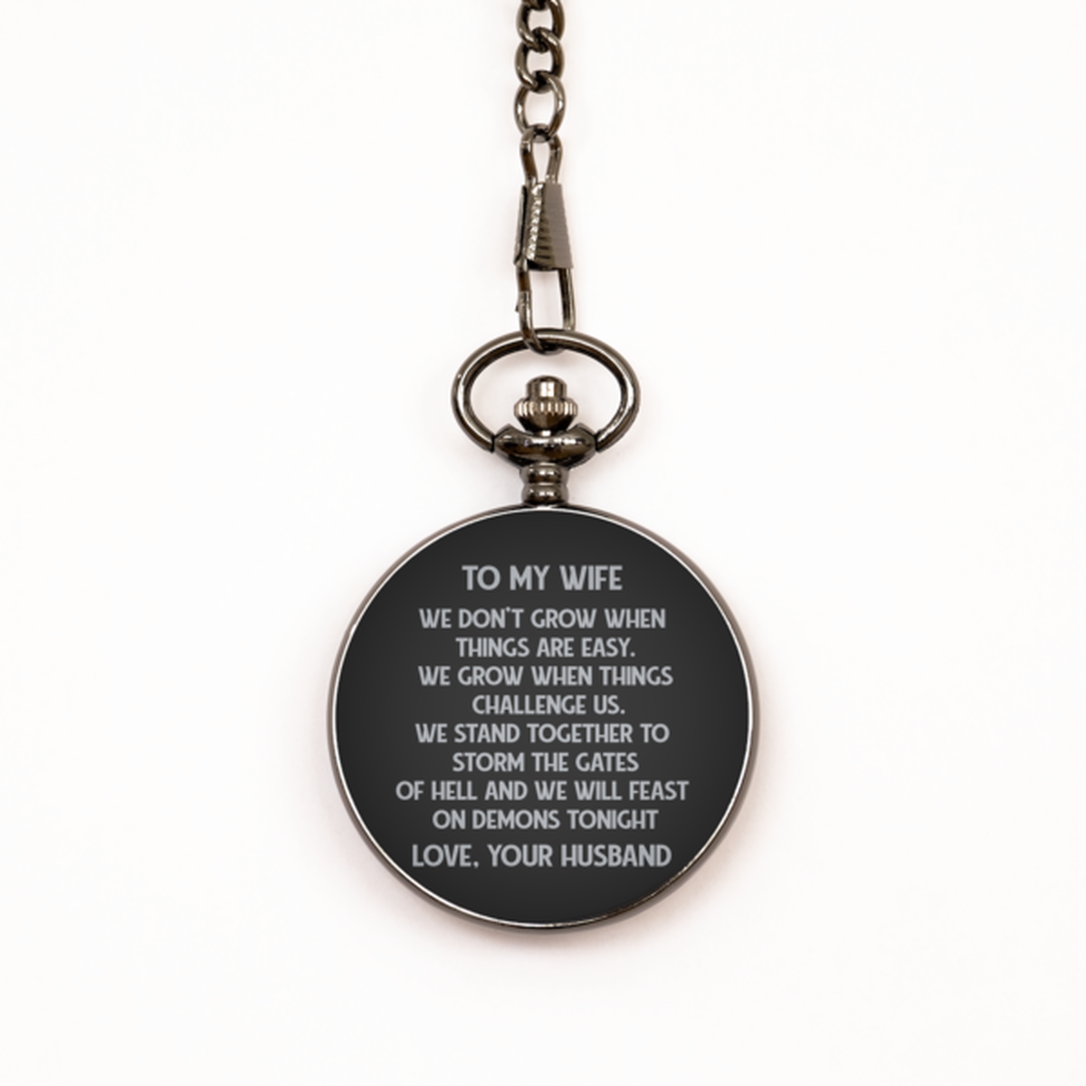 To My Wife Black Pocket Watch, We Stand Together , Birthday Gifts For Wife From Husband, Valentines Gifts For Women