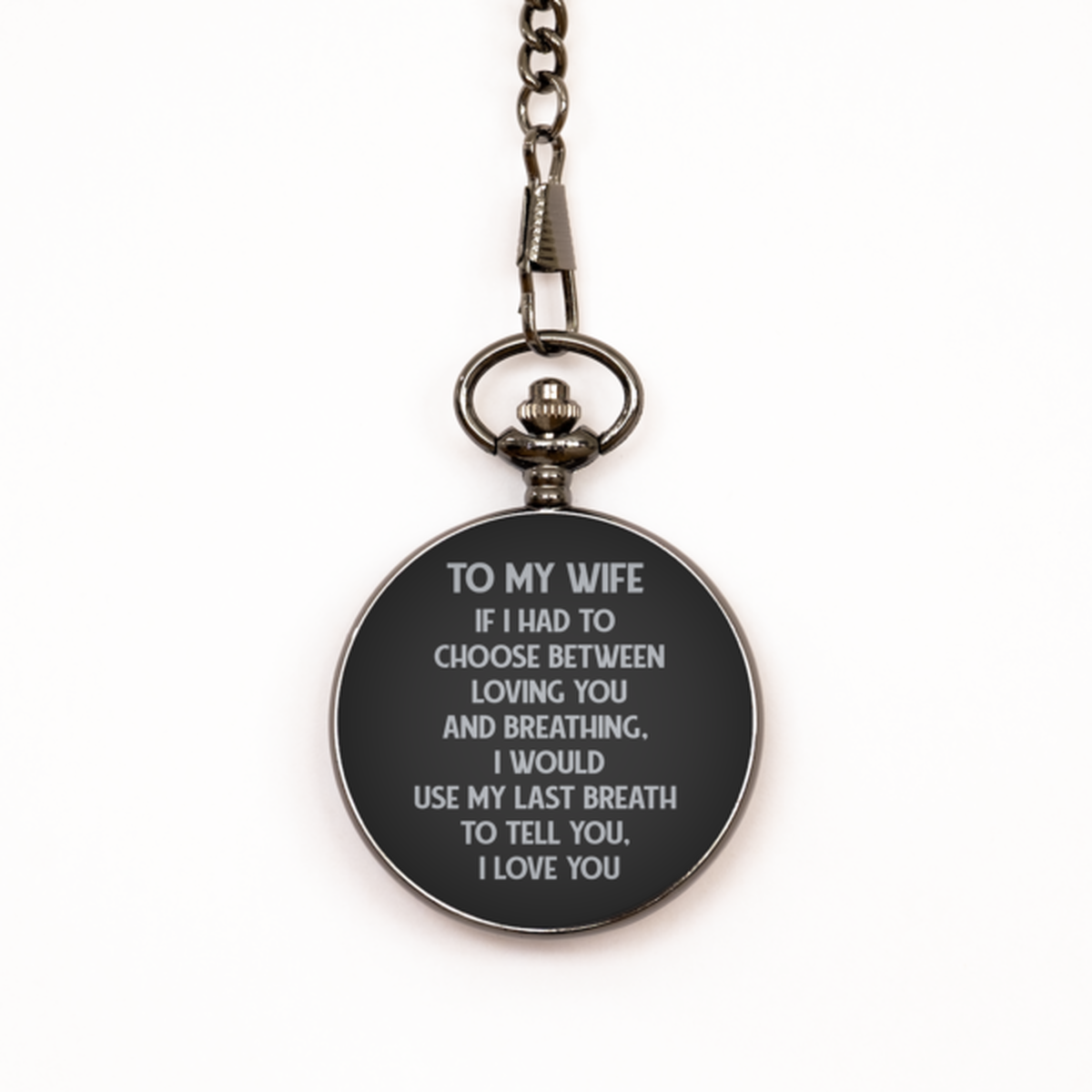 To My Wife Black Pocket Watch, Loving You, Birthday Gifts For Wife From Husband, Valentines Gifts For Women