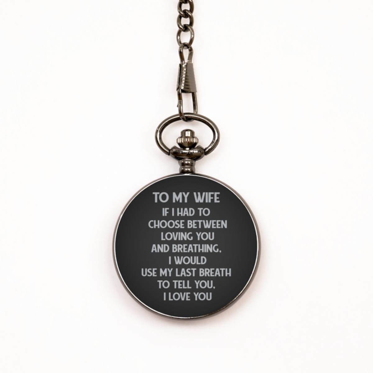To My Wife Black Pocket Watch, Loving You, Birthday Gifts For Wife From Husband, Valentines Gifts For Women